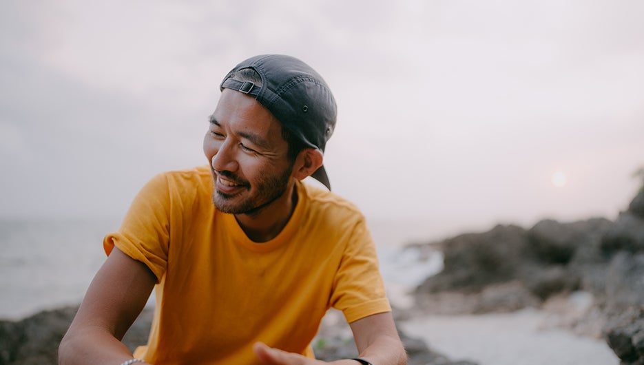 man on beach