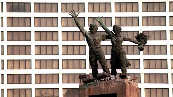Welcome Statue of Jakarta Welcome Statue of Jakarta with building as background